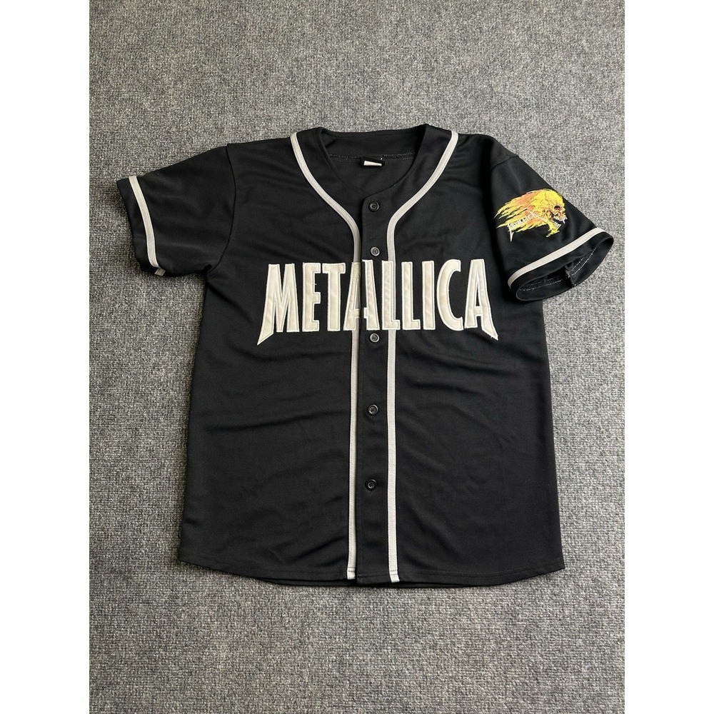 Mens Bravado Metallica 1981 Baseball Jersey Black Button Up, Size M